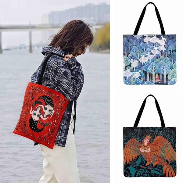 fashion shopping bag forest fairy tale painting printed tote bag for women casual totes outdoor beach ladies shoulder bags
fashion shopping bag forest fairy tale painting printed tote bag for women casual totes outdoor beach ladies shoulder bags