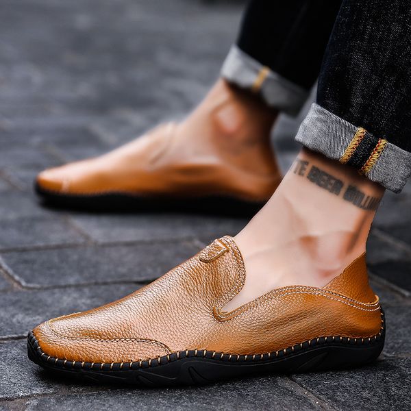 british style men shoes genuine leather male loafers handmade leather men driving shoes soft retro male casual loafers hc-373, Black
british style men shoes genuine leather male loafers handmade leather men driving shoes soft retro male casual loafers hc-373, Black