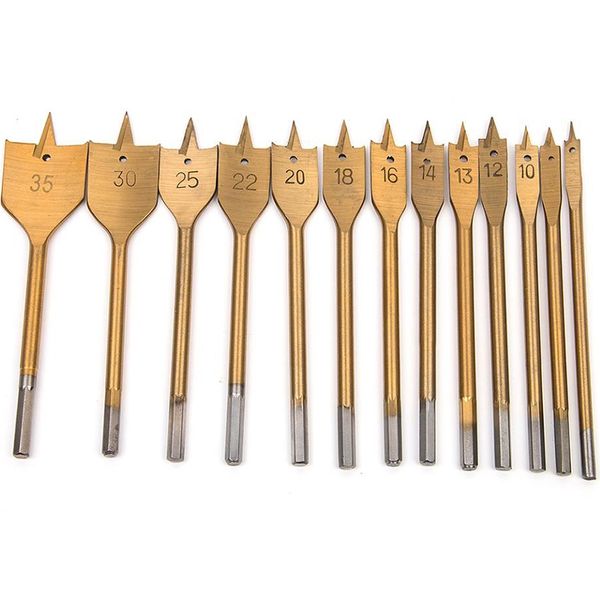 13 pcs flat spade drill bits set titanium coating wood boring bit 1/4 inch hex shank woodworking power tool accessories
13 pcs flat spade drill bits set titanium coating wood boring bit 1/4 inch hex shank woodworking power tool accessories