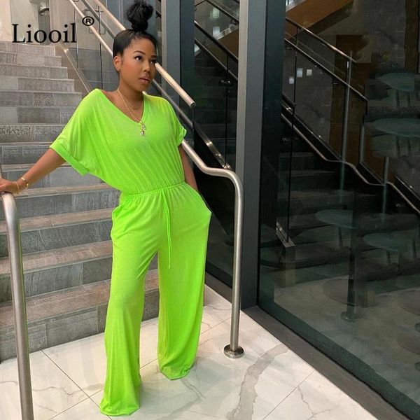 liooil green loose jumpsuits with pockets short sleeve v neck high waist party club rompers womens jumpsuit black overalls, Black;white
liooil green loose jumpsuits with pockets short sleeve v neck high waist party club rompers womens jumpsuit black overalls, Black;white