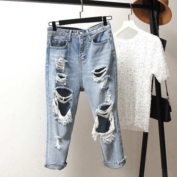 3xl 4xl plus size streetwear hole ripped jeans for women spring summer high waist denim jeans woman loose boyfriend c6198, Blue
3xl 4xl plus size streetwear hole ripped jeans for women spring summer high waist denim jeans woman loose boyfriend c6198, Blue
