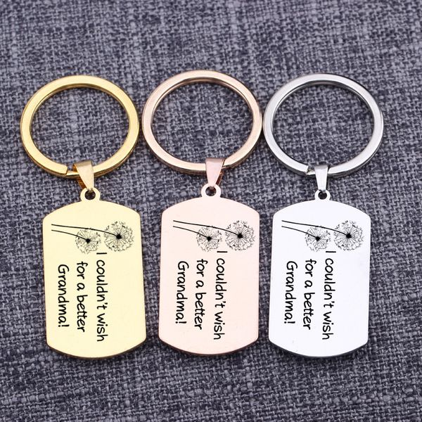 

pendant key rings charms grandma gifts i couldn`t wish for a better grandma engraved words for grandmother keychain car keytag, Silver