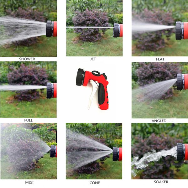 garden hose spray nozzle 8 pattern heavy duty high pressure pistol car wash garden multi-function water gun irrigation tool 
garden hose spray nozzle 8 pattern heavy duty high pressure pistol car wash garden multi-function water gun irrigation tool