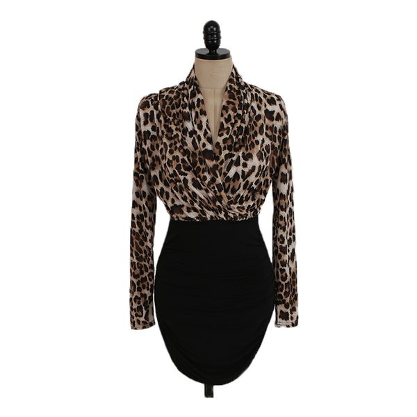 2019 new autumn women dress leopard slim v-neck in long package hip spell color rendering dresses 189, Black;gray
2019 new autumn women dress leopard slim v-neck in long package hip spell color rendering dresses 189, Black;gray