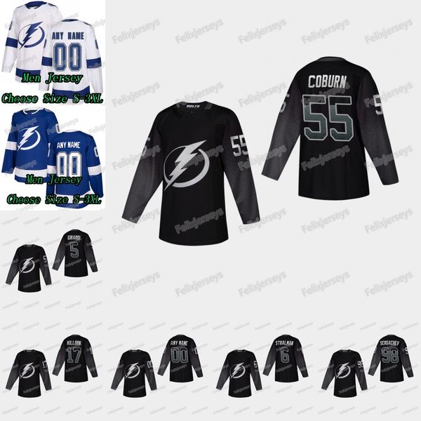 Tampa Bay Lightning Braydon Coburn Anton Stralman Mikhail Sergachev Dan Girardi Alex Killorn J.T. Miller Nikita Kucherov Hockey Jerseys
Tampa Bay Lightning Braydon Coburn Anton Stralman Mikhail Sergachev Dan Girardi Alex Killorn J.T. Miller Nikita Kucherov Hockey Jerseys