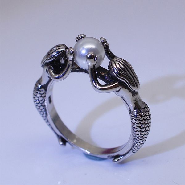 two mermaids with pearl rings bride wedding engagement jewelry for women ladies antique silver color love gifts, Slivery;golden
two mermaids with pearl rings bride wedding engagement jewelry for women ladies antique silver color love gifts, Slivery;golden