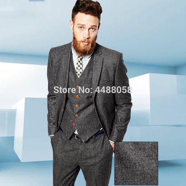 costume homme mariage men suits for wedding 2018 tweed herringbone brown/grey tuxedo groom suit custom made winter men's suit, White;black
costume homme mariage men suits for wedding 2018 tweed herringbone brown/grey tuxedo groom suit custom made winter men's suit, White;black