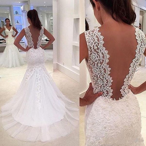 Arabic Romantic Mermaid Wedding Dresses with Train Sexy Deep V Backless Wedding Gowns Lace Bridal Dress vestido de novia sirena
Arabic Romantic Mermaid Wedding Dresses with Train Sexy Deep V Backless Wedding Gowns Lace Bridal Dress vestido de novia sirena