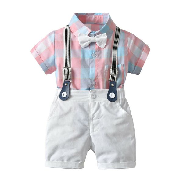 toddler /baby boy bodysuit shorts 2pcs party set, White