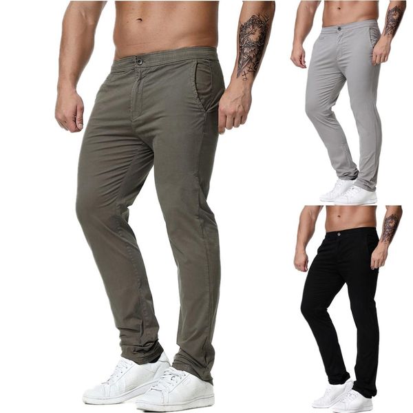 yk030 2019 new fashion men's clothing four seasons casual pure color cotton trousers slimming straight pants, Black
yk030 2019 new fashion men's clothing four seasons casual pure color cotton trousers slimming straight pants, Black