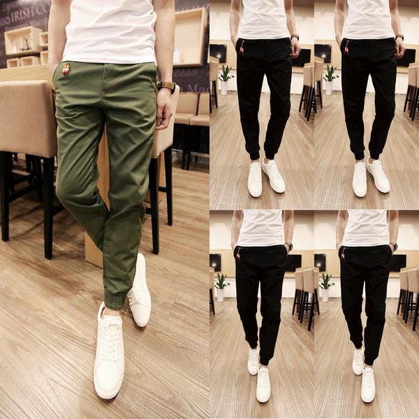 men's skinny slim fit pencil pants casual long straight trousers men fashion long pencil pants, Black
men's skinny slim fit pencil pants casual long straight trousers men fashion long pencil pants, Black