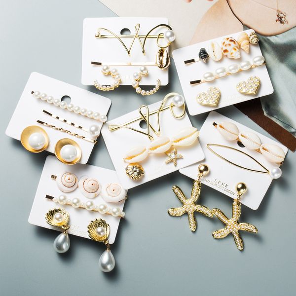 fashion jewelry women's ocean wind hairpin hair clip bobby pin shell barrettes earrings set s489, Golden;silver
fashion jewelry women's ocean wind hairpin hair clip bobby pin shell barrettes earrings set s489, Golden;silver