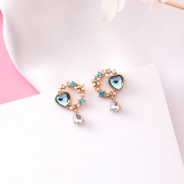 mengjiqiao 2018 new arrive korean crystal love heart drop earrings for women sweet bowknot wreath rhinestone long pendientes, Silver
mengjiqiao 2018 new arrive korean crystal love heart drop earrings for women sweet bowknot wreath rhinestone long pendientes, Silver