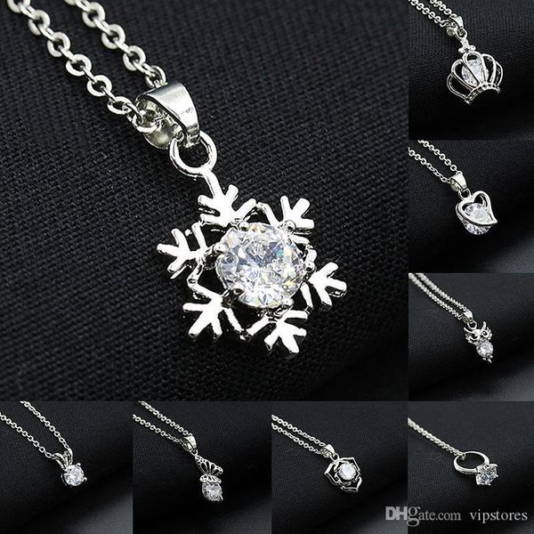 korean silver diamond necklaces pendant snow flower crown crystal necklace jewelry for girls heart butterfly ring shape charm necklace chain
korean silver diamond necklaces pendant snow flower crown crystal necklace jewelry for girls heart butterfly ring shape charm necklace chain