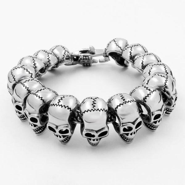 2020 new european and american creative retro titanium steel bracelet skull mens stainless steel bracelet punk jewelry us size, Black
2020 new european and american creative retro titanium steel bracelet skull mens stainless steel bracelet punk jewelry us size, Black