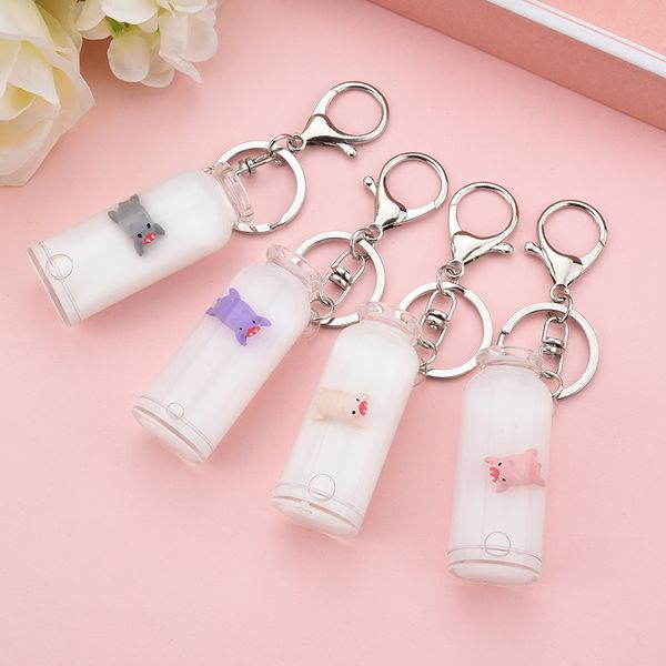 4 colors pig keychain floating milk bottle key chain quicksand keyring pendent for girl women bag phonecase aceessary xmas gift, Silver
4 colors pig keychain floating milk bottle key chain quicksand keyring pendent for girl women bag phonecase aceessary xmas gift, Silver