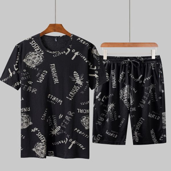 man's summer tracksuit plus size shorts male tide short-sleeved t-shirt two pieces increase summer sportswear loose short-sleeved suit, Gray
man's summer tracksuit plus size shorts male tide short-sleeved t-shirt two pieces increase summer sportswear loose short-sleeved suit, Gray