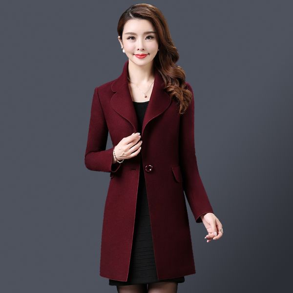 high-end middle-aged and older mothers loaded korean version of the 2018 new wool wool double-faced cashmere long coat tb18806, Black
high-end middle-aged and older mothers loaded korean version of the 2018 new wool wool double-faced cashmere long coat tb18806, Black