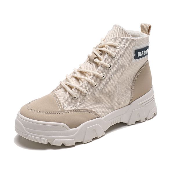 2019 winter korean thick-soled street fashion handsome women's pink motorcycle boots warm canvas lace-up non-slip short boots, Black
2019 winter korean thick-soled street fashion handsome women's pink motorcycle boots warm canvas lace-up non-slip short boots, Black