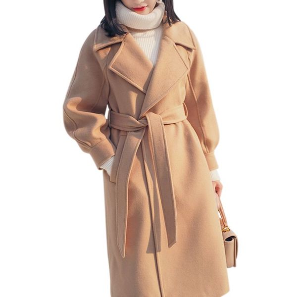 womens winter thicken lantern sleeves long overcoat turn-down collar adjustable belt outwear female office wear, Black
womens winter thicken lantern sleeves long overcoat turn-down collar adjustable belt outwear female office wear, Black