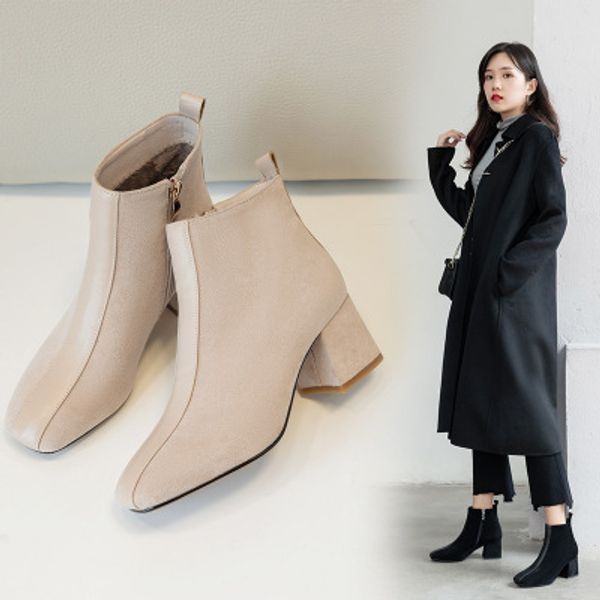 2019 season england with boot high with woman boots back zipper short boots square boots, Black
2019 season england with boot high with woman boots back zipper short boots square boots, Black