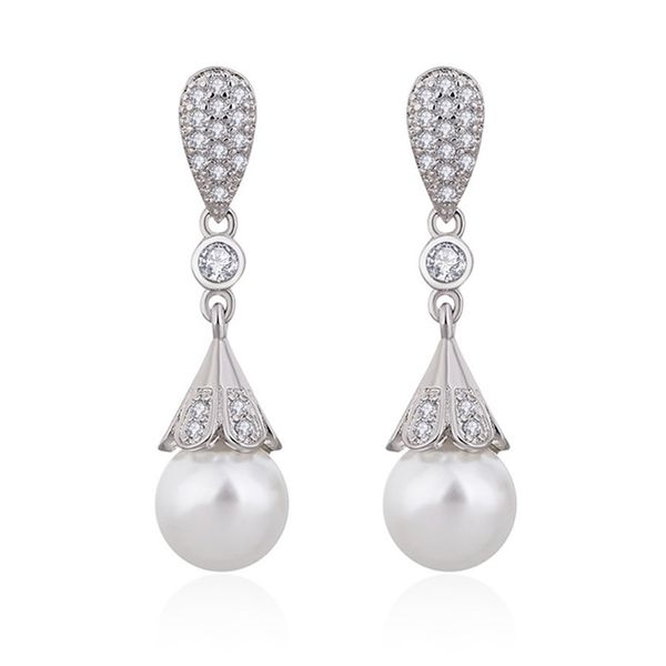 10mm pearl zircon diamonds dangle drop earrings for women 14k white gold silver princess bridal wedding luxury jewelry party new, Golden;silver
10mm pearl zircon diamonds dangle drop earrings for women 14k white gold silver princess bridal wedding luxury jewelry party new, Golden;silver