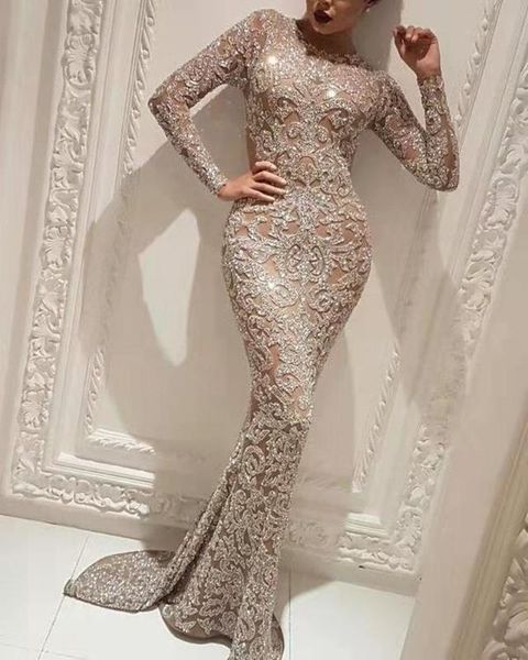 long sleeve sequined evening dress sequined pattern long mermaid gown prom dress vestidos elegantes, White;black
long sleeve sequined evening dress sequined pattern long mermaid gown prom dress vestidos elegantes, White;black