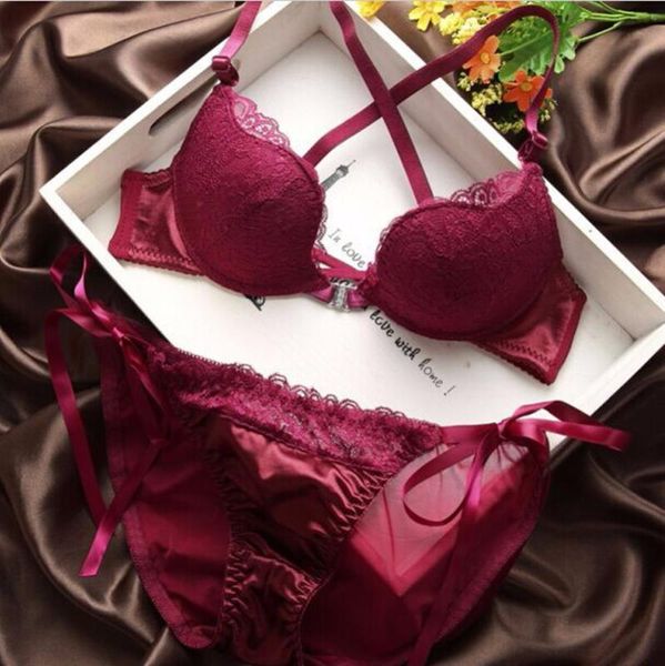 new lace beauty back bra bowknot fashion bra set vs underwear women set gathered push up brief, Red;black
new lace beauty back bra bowknot fashion bra set vs underwear women set gathered push up brief, Red;black