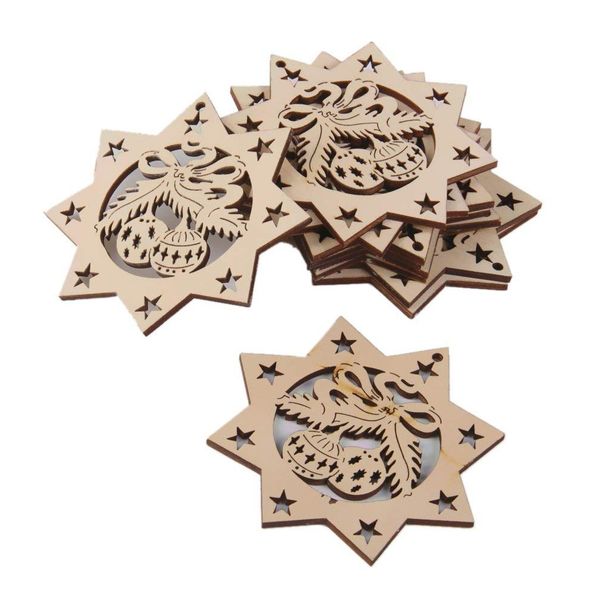 10 pcs creative wooden craft jingle bells embellishments christmas decoration octagon bells tree hanging ornaments as shown
10 pcs creative wooden craft jingle bells embellishments christmas decoration octagon bells tree hanging ornaments as shown
