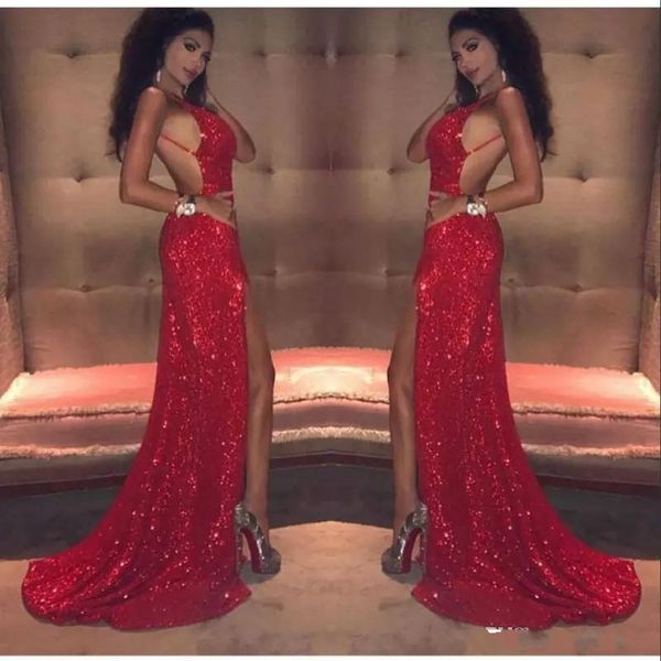 red sequins prom dresses long 2019 mermaid thigh-high slits spaghetti straps backless african black girl celebrity evening gowns
red sequins prom dresses long 2019 mermaid thigh-high slits spaghetti straps backless african black girl celebrity evening gowns