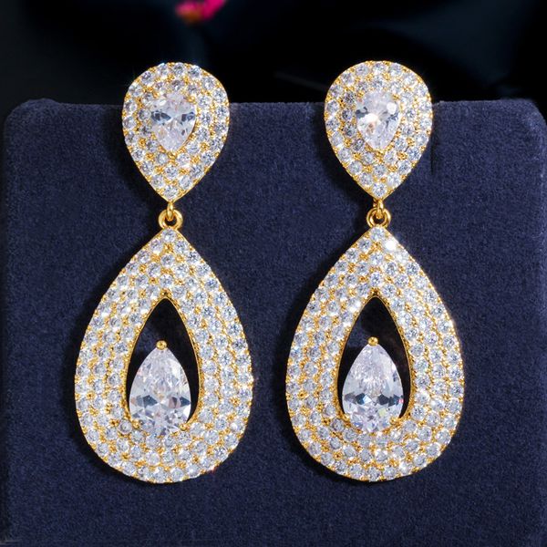 cwwzircons shiny tear drop cubic zirconia 585 gold long dangle pendant earrings for women party jewelry cz653, Silver
cwwzircons shiny tear drop cubic zirconia 585 gold long dangle pendant earrings for women party jewelry cz653, Silver