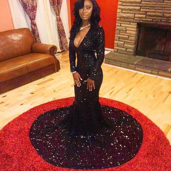 2019 prom dresses mermaid sequins black formal evening dresses party gowns deep v neck long sleeves zip back sweep train
2019 prom dresses mermaid sequins black formal evening dresses party gowns deep v neck long sleeves zip back sweep train