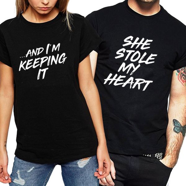 women's t-shirt funny t shirt female couple clothes for lovers letter print she stole my heart plus size, White
women's t-shirt funny t shirt female couple clothes for lovers letter print she stole my heart plus size, White