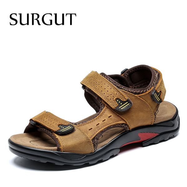 surgut brand men summer fashion sandals beach shoes genuine leather comfortable casual shoes men roman style big size 38-48 t200420, Black
surgut brand men summer fashion sandals beach shoes genuine leather comfortable casual shoes men roman style big size 38-48 t200420, Black