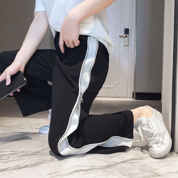 2020 spring and summer new youth popular double-sided adjustable loose contrast color trousers fashion casual straight pants, White;black
2020 spring and summer new youth popular double-sided adjustable loose contrast color trousers fashion casual straight pants, White;black