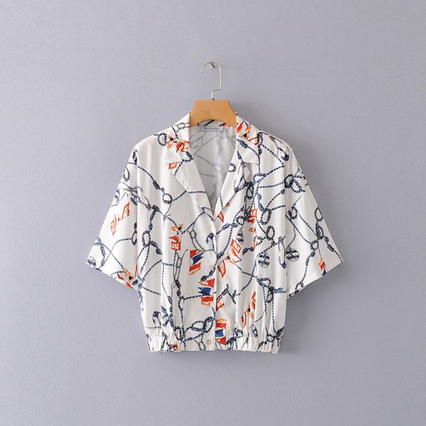 2019 spring europe and america women's dress new style suit collar short shirt women's 1519, White
2019 spring europe and america women's dress new style suit collar short shirt women's 1519, White
