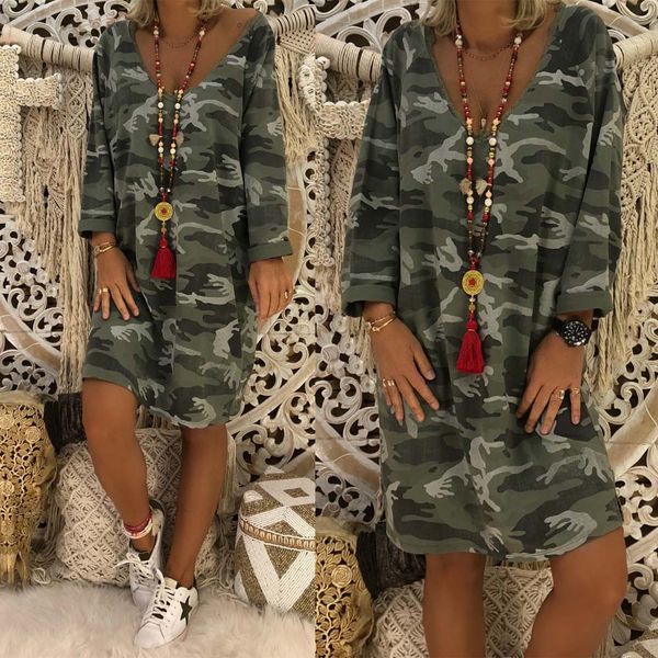women's clothing female lady dresses autumn spring fashion round neck camouflage printed loose dresses, Black;gray
women's clothing female lady dresses autumn spring fashion round neck camouflage printed loose dresses, Black;gray
