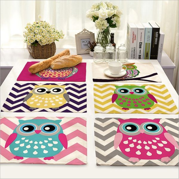 home decor cartoon owl placemat linen fabric table mat dishware coasters for kitchen accessories wedding party decoration
home decor cartoon owl placemat linen fabric table mat dishware coasters for kitchen accessories wedding party decoration