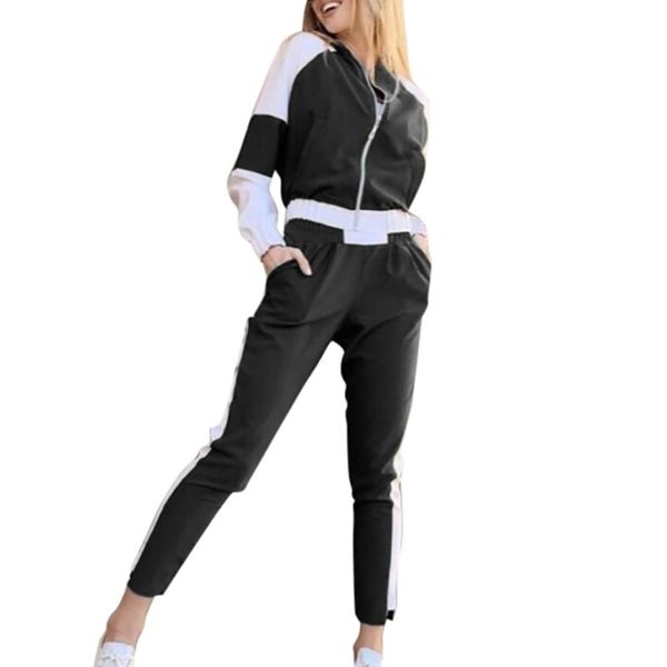 womens splice two piece zipper long sleeve and pants set with pocket casual outdoor sports running for ladies new fashion, Black;blue
womens splice two piece zipper long sleeve and pants set with pocket casual outdoor sports running for ladies new fashion, Black;blue