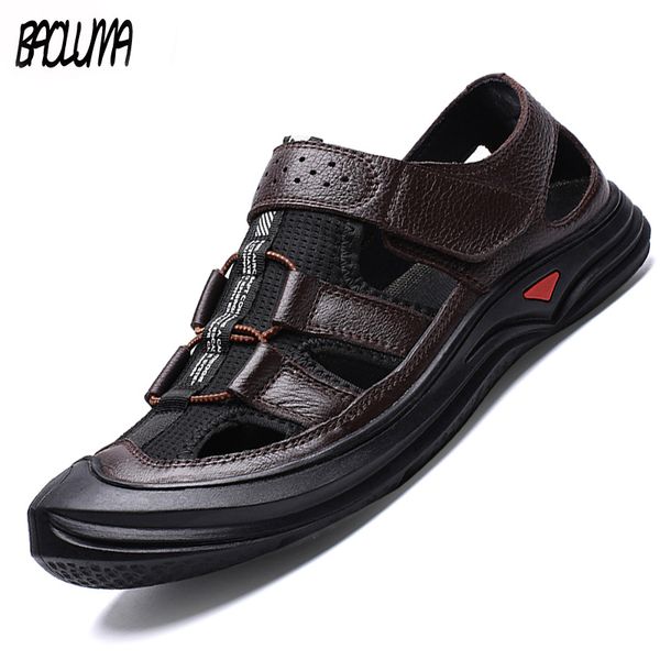 genuine leather mens beach sandals summer soft men's casual shoes new breathable walking men shoes male fashion sandals, Black
genuine leather mens beach sandals summer soft men's casual shoes new breathable walking men shoes male fashion sandals, Black
