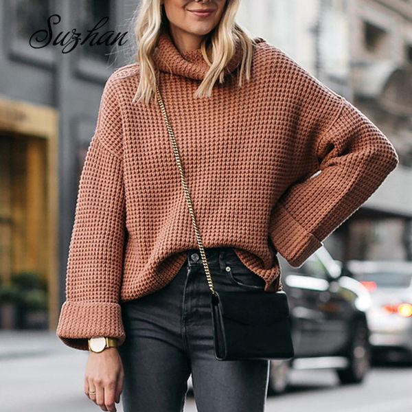 suzhan turtleneck knitted pullovers sweaters women long sleeve solid knitwear plus size winter autumn sweaters, White;black 
suzhan turtleneck knitted pullovers sweaters women long sleeve solid knitwear plus size winter autumn sweaters, White;black