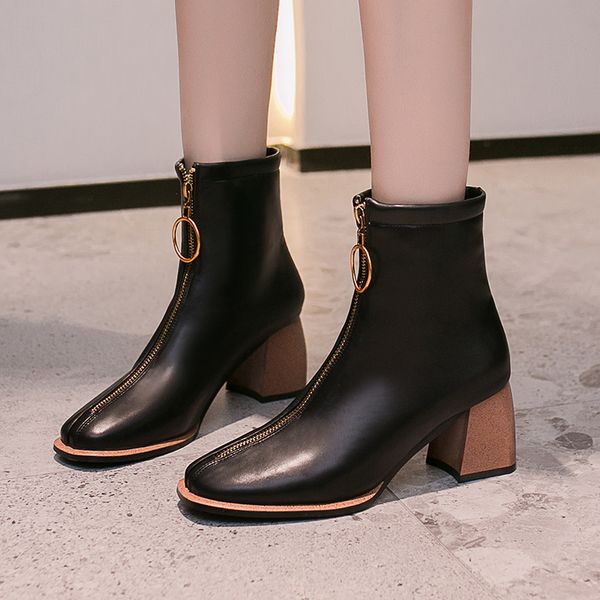 shoes women's mid calf boots boots-women round toe booties woman 2019 low heel winter footwear luxury designer lace up, Black
shoes women's mid calf boots boots-women round toe booties woman 2019 low heel winter footwear luxury designer lace up, Black