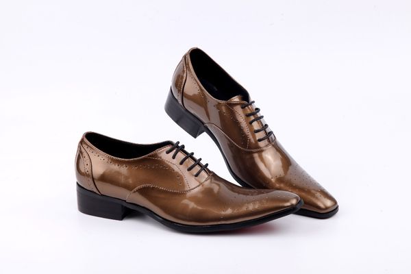 men's evening party wedding shoes 2018 autumn mens handmade brown patent leather man shoes lace up oxford men dress, Black
men's evening party wedding shoes 2018 autumn mens handmade brown patent leather man shoes lace up oxford men dress, Black