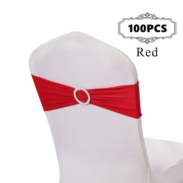 

100pc/pack rose polyester spandex elastic chair cover bow lyra chair sashes for weddings party decoration