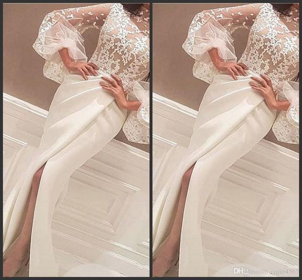 2019 evening dresses gowns floor length high neck lace appliques long big sleeve mermaid side slit prom dresses white arabic 595, Black;red
2019 evening dresses gowns floor length high neck lace appliques long big sleeve mermaid side slit prom dresses white arabic 595, Black;red