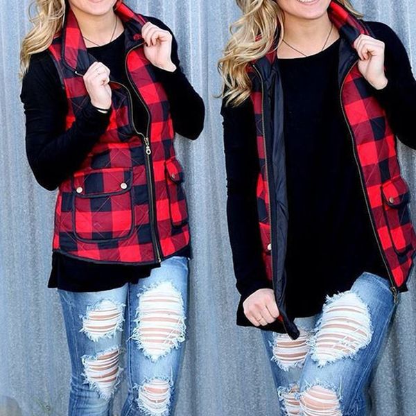 winter women red plaid cotton vest casual zipper sleeveless cotton waistcoat 2018 autumn female big pockets vests coat jacket, Black;white
winter women red plaid cotton vest casual zipper sleeveless cotton waistcoat 2018 autumn female big pockets vests coat jacket, Black;white