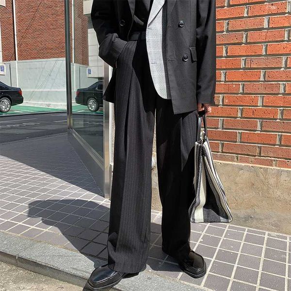 men's pants men vintage stripe wide leg male loose casual japan streetwear fashion striaght suit trouser, Black
men's pants men vintage stripe wide leg male loose casual japan streetwear fashion striaght suit trouser, Black