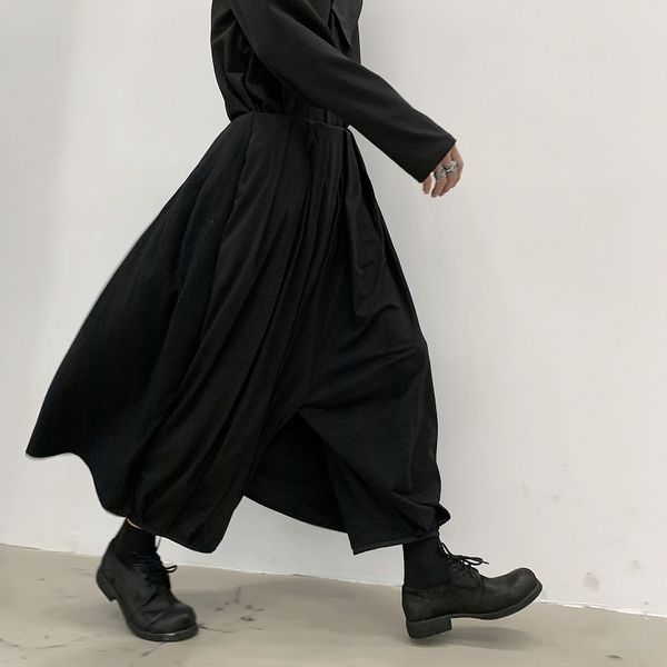 new male retro fashion punk gothic wide leg skirt pant trousers men japan harajuku streetstyle loose casual kimono pant, Black
new male retro fashion punk gothic wide leg skirt pant trousers men japan harajuku streetstyle loose casual kimono pant, Black