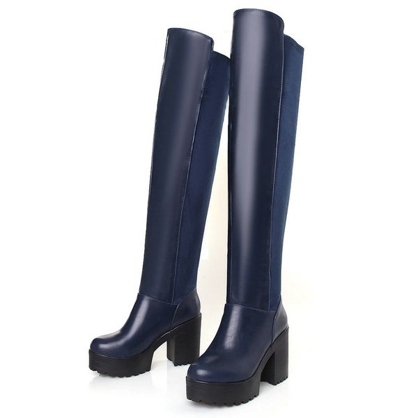 2019 women boots sqaure high heel knee high boots slip on fashion platform autumn winter ladies shoes big size 34-43, Black
2019 women boots sqaure high heel knee high boots slip on fashion platform autumn winter ladies shoes big size 34-43, Black