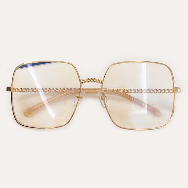 2019 square glasses frame alloy frame eyewear oculos de sol feminino vintage eyeglasses frames with chain, Silver
2019 square glasses frame alloy frame eyewear oculos de sol feminino vintage eyeglasses frames with chain, Silver